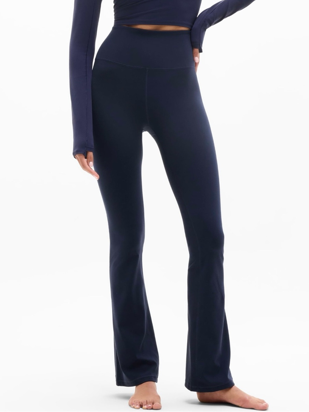 NWT-Athleta Navy Elation Flare Pant, Medium Petite